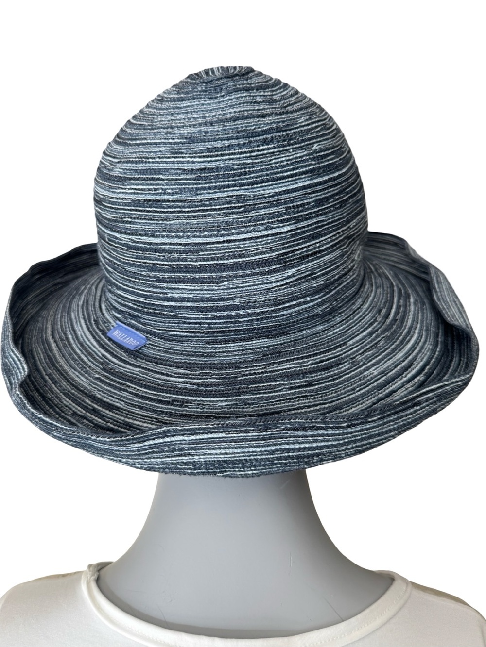 Wallaroo Sydney Wide-Brim Woven Denim Blue Sun Hat - Picture 9 of 10